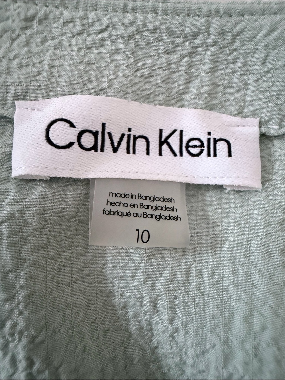 Calvin Klein Sage Green Tiered Belted Dress with pockets - Picture 3 of 3